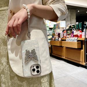 Pour Motorola Moto G30 Housse Mobile Case, <span class=keywords><strong>Coque</strong></span> de téléphone portable papillon blanc <span class=keywords><strong>avec</strong></span> lanière de chaîne - Product Image 2