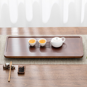 Bamboo <b>Tea</b> <b>Tray</b> Flat Water Storage Dry Brewing Table Small Medium Large Size For Home Office Use - Product Image 2