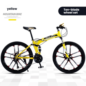 Bicicleta <span class=keywords><strong>de</strong></span> Montaña <span class=keywords><strong>de</strong></span> 26 Pulgadas y 21 Velocidades, Bicicleta Plegable con Suspensión Trasera, Rueda <span class=keywords><strong>de</strong></span> una Pieza con Absorción <span class=keywords><strong>de</strong></span> Impactos, Freno <span class=keywords><strong>de</strong></span> Disco Doble, Cuadro <span class=keywords><strong>de</strong></span> Acero con Alto Contenido <span class=keywords><strong>de</strong></span> Carbono - Product Image 2