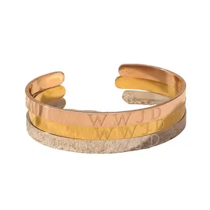 2024 WWJD Cuff bangle Personalized Cuff Bangle Bracelet Free Custom Engrave