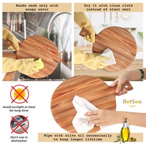 Planches à découper en bois d'<span class=keywords><strong>acacia</strong></span> écologiques personnalisables, utilisables avec des ustensiles de table, sans danger - Product Image 5