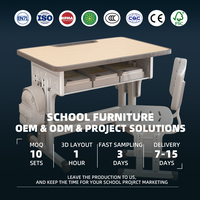 Ensemble bureau et chaise pour étudiants, robuste, certifié BIFMA, qualité commerciale, hauteur réglable, fabrication directe du fabricant, équipement durable
