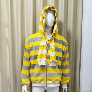 Produttori di Abbigliamento Personalizzato, Giacca con <span class=keywords><strong>Cappuccio</strong></span> Unisex a Doppio Strato in Spugna di Cotone con Patchwork e Zip per <span class=keywords><strong>Uomo</strong></span> - Product Image 1