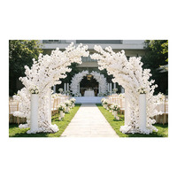 Arche de décoration de mariage en fibre de verre, style Bougainvillea, avec arbres artificiels et arche florale, pour la conception de sites de mariage haut de gamme