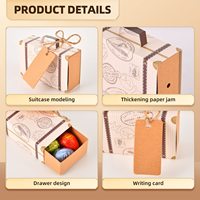 Mini valise personnalisée boîte cadeau en papier kraft vintage de saint valentin avec étiquettes et ficelle de jute pour mariage