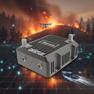 วิทยุควบคุมระยะไกลแบบตาข่าย IP ความเร็วสูง 64+ โหนด IP MU04 Pro Mesh Radio, เครือข่ายที่ปรับขนาดได้สำหรับยานพาหนะไร้คนขับหลายลำดับ - Product Image 1