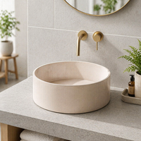 Lavabo de salle de bain en béton UHPC haute performance, écologique, résistant à l'eau, poli à la main, moderne, capacité 16L