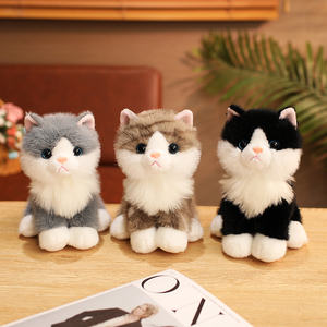 Nueva llegada de peluche simulación sentado gato relleno Animal decoración del hogar niños cumpleaños regalo suave realista gato muñeca juguete - Product Image 4