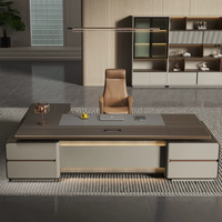 Meja Kantor Eksekutif Modern Desain Meja Komputer CEO High-tech Modern Meja Kerja Eksekutif Modern Bentuk L