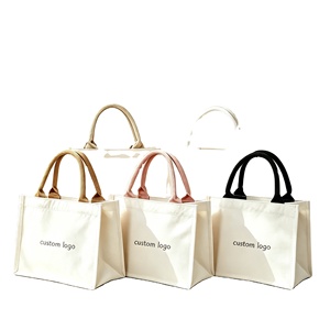 Customized Letter Canvas Large Single Shoulder Advertising Gift Grocery Shopping <b>Tote</b> <b>Bag</b> with Long Handle - Product Image 1