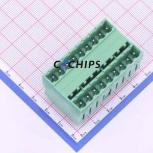 KF2EDGVH-5.0-2*9P Plug-in Terminal Block Through hole,P=5mm Connector Board-to-Board / Socket - Closed 2x9P 5mm Green - Product Image 1