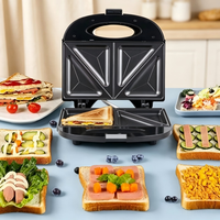 Machine à sandwichs 3-en-1 avec plateau de cuisson détachable, machine à sandwichs 4-en-1, moule à gâteau, appareil de cuisson électrique pour le petit-déjeuner – Offre Spéciale