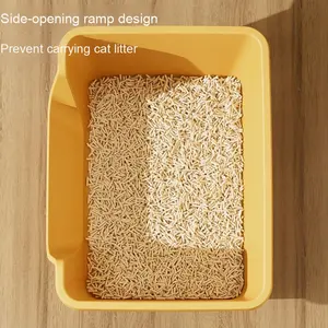 Extra Grande Semi-Fechado <span class=keywords><strong>Cat</strong></span> Litter Box Anti-Splash com Espessamento Fácil Limpo Plástico Toalete para Aberto Pet <span class=keywords><strong>Cat</strong></span> Care Atacado - Product Image 1