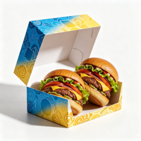 Boîtes à hamburger biodégradables en papier couché avec logo personnalisé pour les restaurants de restauration rapide