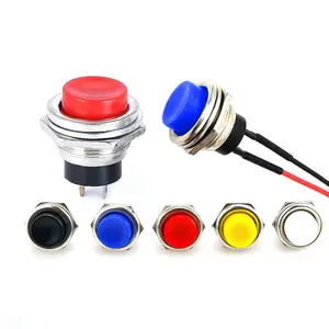 Momentary Push Button Switch SPST Round Switch 3A 250V 2 Pin OFF-(ON) 16MM Factory Price High Quality With Metal Nuts DS-212