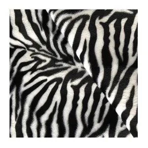 Zebra hayvan baskı Velboa peluş sahte sahte kürk kumaş Polyester kısa peluş kumaş ev tekstili için