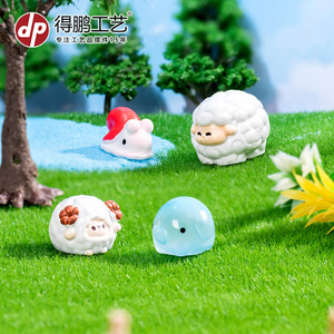 Dp <b>Miniature</b> Sheep Figurines Resin Animal Garden Ornaments Indoor Outdoor Decor - Product Image 5