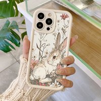 Coque de téléphone portable en paille fleurie pour iPhone 16 15 17 18 Pro Max, Coque arrière antichoc en TPU couleur bonbon tendance