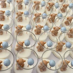 Bougie artisanale en verre en forme d'ours avec figurine mignonne, parfumée, pour la décoration de table de fête - Product Image 2