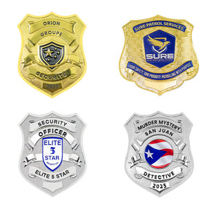 Custom Factory Silver & Gold Plated Shield Shape Security Badges High Quality Metal Crafts Manufacturer