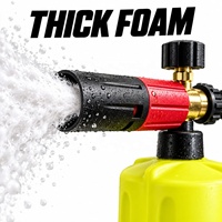 Lance à mousse haute pression pour lavage auto, canon à mousse en aluminium avec bouteille HDPE 1L et orifice en laiton de 1,1 mm, vente en gros