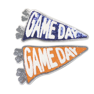 Bien conçu personnalisé lettre Baseball paillettes patchs Chenille broderie fer sur Sequin Patch vêtements - Product Image 6