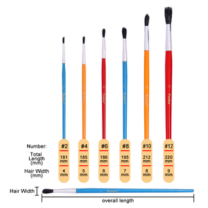 Pinceaux de peinture acrylique aquarelle multifonctionnels à pointe ronde, 6 tailles, pour artistes, étudiants, adolescents, enfants et peintres - Product Image 2