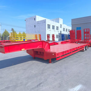 Low Steel <b>Flatbed</b> Semi-Trailer Four-Track Eight-Axle Transport Vehicle 13-Meter Lightweight JIEFANG Trailer - Product Image 6