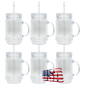 Copos de Plástico Transparente de 20oz Sem BPA com Tampa e Canudo para Camping Reutilizáveis - Product Image 1