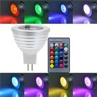 Projecteur LED GU10 GU5.3 MR16 E27 E14 5W RGB avec télécommande, intensité variable, lampe à culot, éclairage d'ambiance pour hôtel, salle de jeux, éclairage COB