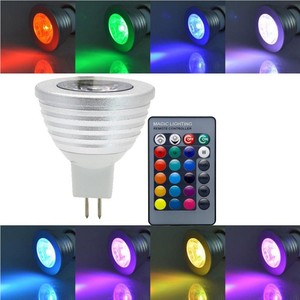Gu10 gu5.3 MR16 E27 E14 3W RGB Spotlight điều khiển từ xa Dimmable <span class=keywords><strong>LED</strong></span> Đèn cup khách sạn phòng trò chơi bầu không khí chiếu sáng COB ánh sáng tại chỗ - Product Image 5
