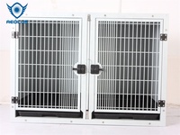 Cage à chien multifonctionnelle en acier de grande taille, chenil en acier inoxydable, classique, solide, avec bouton-pression, plateau en plastique