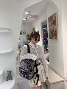 Bellissimo Zaino Colorato con Paillettes, Zaino da <span class=keywords><strong>Donna</strong></span> di Marca di Alta Moda, Grande Capacità, Borsa Scolastica Premium Resistente 2366 - Product Image 3