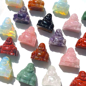 High Quality 3.5cm <strong>Figure</strong> of Buddha Stone Natural rose quartz Healing Crystal Carving Sculpture Craft - Product Image 4