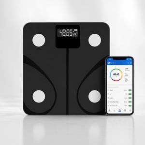 Balance intelligente en verre numérique avec technologie antidérapante pour écran LCD, alimentée par batterie, capacité <span class=keywords><strong>de</strong></span> 180 kg, surveillance <span class=keywords><strong>de</strong></span> la composition corporelle - Product Image 1