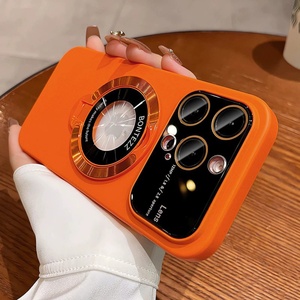 Funda Magnética de Lujo Color Naranja para iPhone 17 Pro Max con Soporte de Anillo y Tacto de Piel - Product Image 5