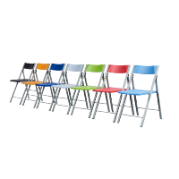 Siège et dossier en plastique pliants de conception simple et cadre en fer chaise d'entraînement pour activités de jardin et d'intérieur en plein air
