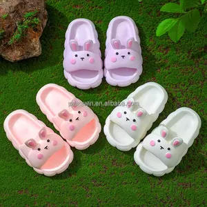 Low MOQ summer children's sandals and slippers cartoon cute rabbit indoor and outdoor soft-soled girl slippers