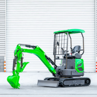 Mini-excavatrice sur chenilles 1,8 tonne vert lime, hydraulique, compacte pour l'agriculture, à vendre