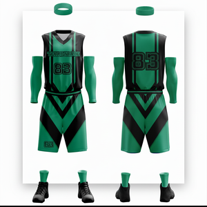 Vente en gros en stock de maillots et shorts de basketball pour hommes, séchage rapide, sublimation, design personnalisé, uniformes de basketball d'été - Product Image 1