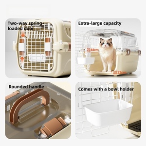 Transportín de viaje para perros de fábrica, jaula duradera de plástico para mascotas, transportín para perros de interior/exterior, suministros para mascotas, jaula grande para gatos y perros - Product Image 4