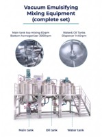 Homogénéisateur Émulsifiant Mélangeur Industriel Sous Vide PLC pour Crème, Lotion, Gel, Pommade, Sauce, Mayonnaise et Traitement Chimique