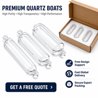Barquette en verre de quartz de laboratoire haute pureté, résistante à la chaleur 1100°C ° Support de plaquettes en quartz transparent pour la recherche en semi-conducteurs OEM ODM