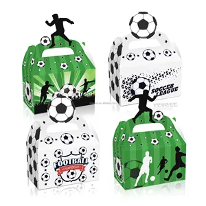 DD199 futbol temalı çocuklar doğum günü partisi dekor futbol baskılı kağıt şeker hediye ambalaj kollu kutu
