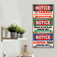 Panneau d'avertissement de stationnement en métal plaqué or moderne, couleur personnalisée, interdiction de stationnement, affiche de prudence 20x30cm, imprimé UV, pour la maison, vente en gros