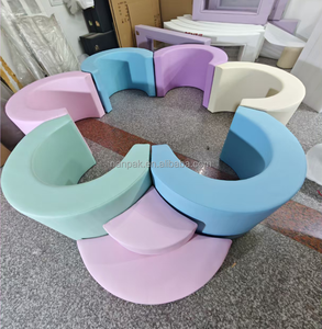 Piscine à balles Macaron Pastel en forme de fleur, en cuir PU, pour location événementielle, garderie et aire de jeux intérieure - Product Image 6