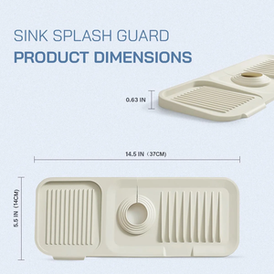 Big Slope Kitchen Sink Splash Guard-gray Silicone Faucet Mat Handle Drip <strong>Catcher</strong> <strong>Tray</strong> Behind Faucet With Soap Dispenser Hole-1pc - Product Image 6