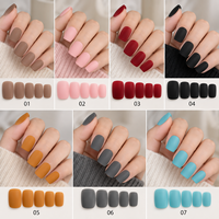 Fengshangmei Prêt à expédier Faux ongles à presser mats courts carrés couleur unie couvrance totale Vente en gros de capsules d'ongles artificiels