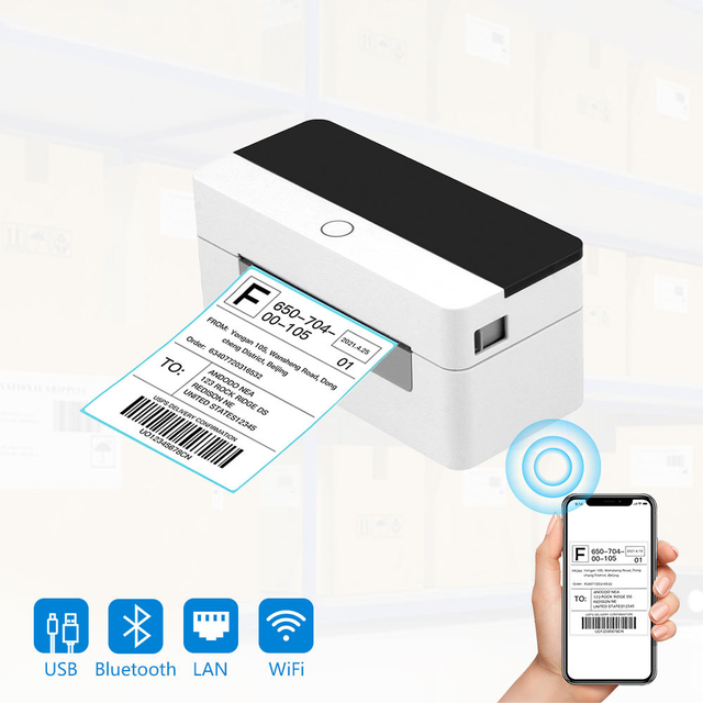 For XP-D463B 4X6 Inch 110mm Inkless Portable USB Thermal Label Barcode Printer for Windows/Android/iOS-in Stock