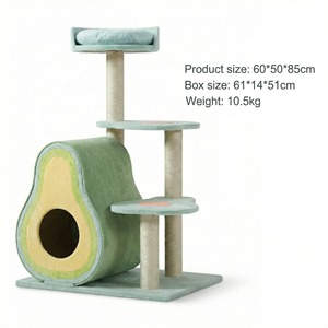 Árbol rascador para gatos todo en uno, ecológico y que ahorra espacio, con casa de sisal y estantes de escalada, en embalaje de cartón. - Product Image 2